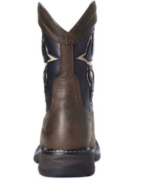 Image #3 - Ariat Boys' WorkHog® VentTEK Skull Western Boots - Square Toe, Brown, hi-res