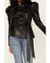 Image #3 - Flying Tomato Women's Faux Leather Puff Sleeve Shirt, Black, hi-res