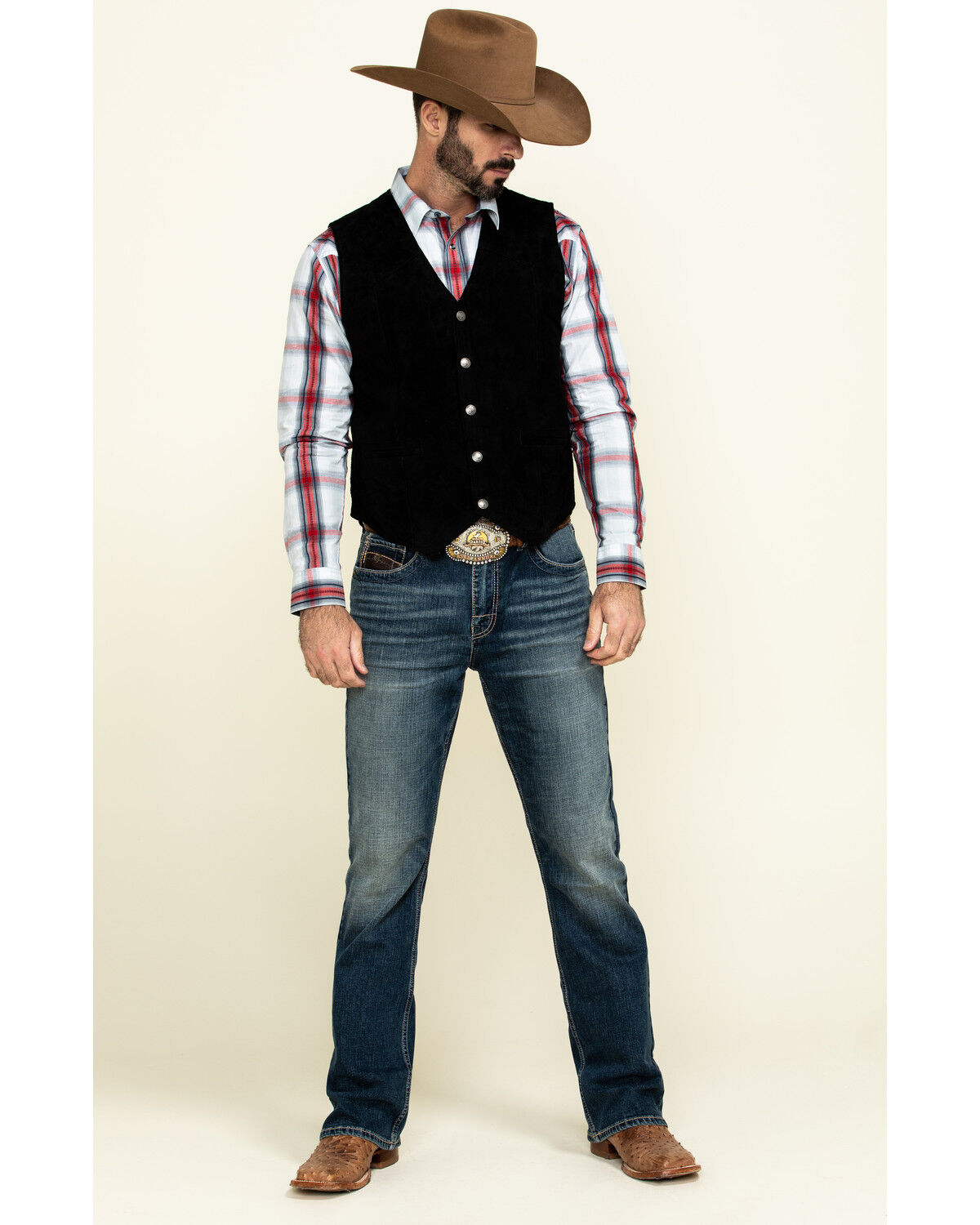 Image #6 - Cody James Men's Angus Suede Vest, Black, hi-res