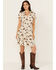 Image #1 - Ariat Women's Stellar Conversational Print Tiered Short Sleeve Mini Dress, Sand, hi-res