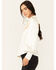 Image #2 - Shyanne Women's Color Block Western Fringe Blouse, Cream, hi-res