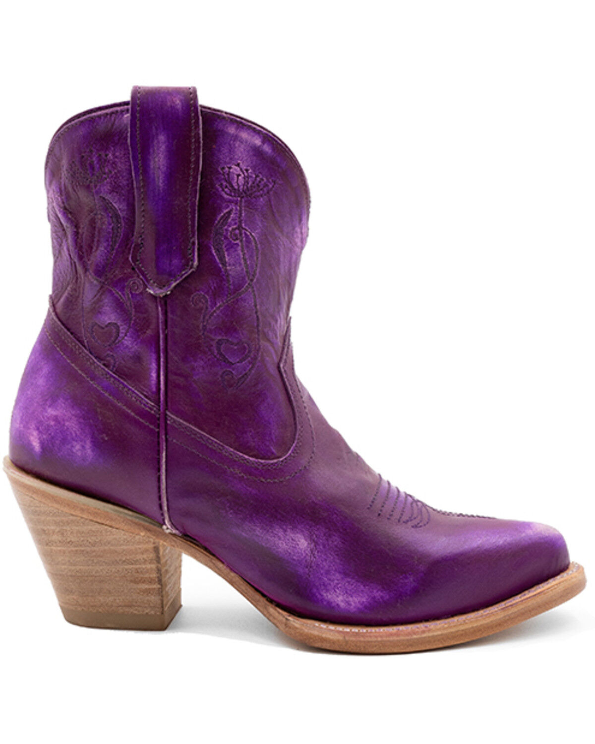 Image #2 - Ferrini Women's Pixie Western Booties - Round Toe, Purple, hi-res