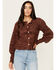 Image #1 - Miss Me Women's Open Weave Cardigan , Brown, hi-res