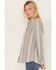 Image #2 - North River Women's Stripe Print Long Sleeve Button Down Flannel Shirt, Ivory, hi-res