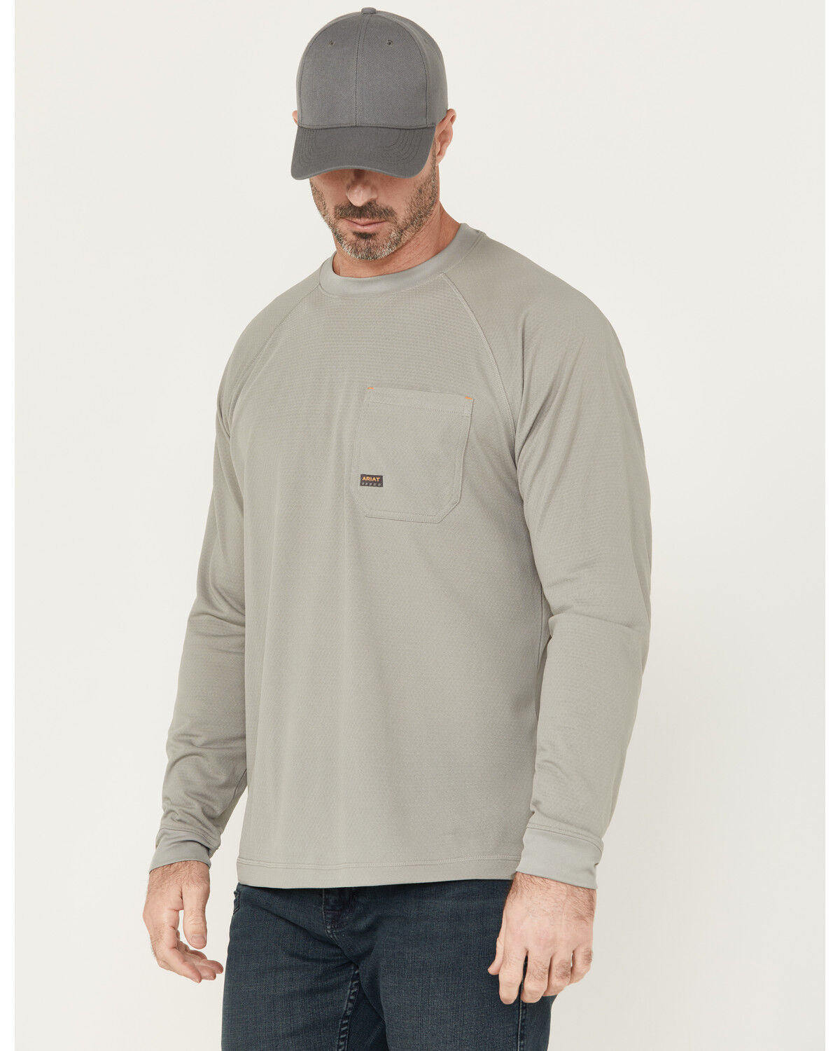 Image #2 - Ariat Men's Rebar Heat Fighter Long Sleeve Work Shirt, Dark Grey, hi-res
