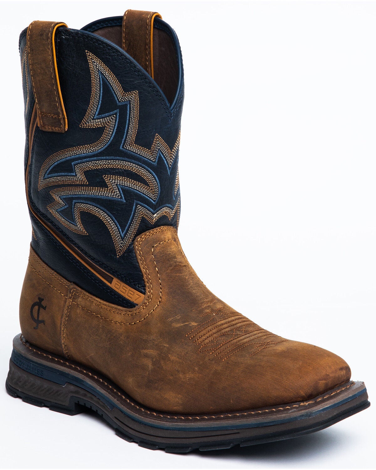 Cody James Men's 11" ASE7 Disruptor Western Work Boots - Soft Toe, Brown, hi-res