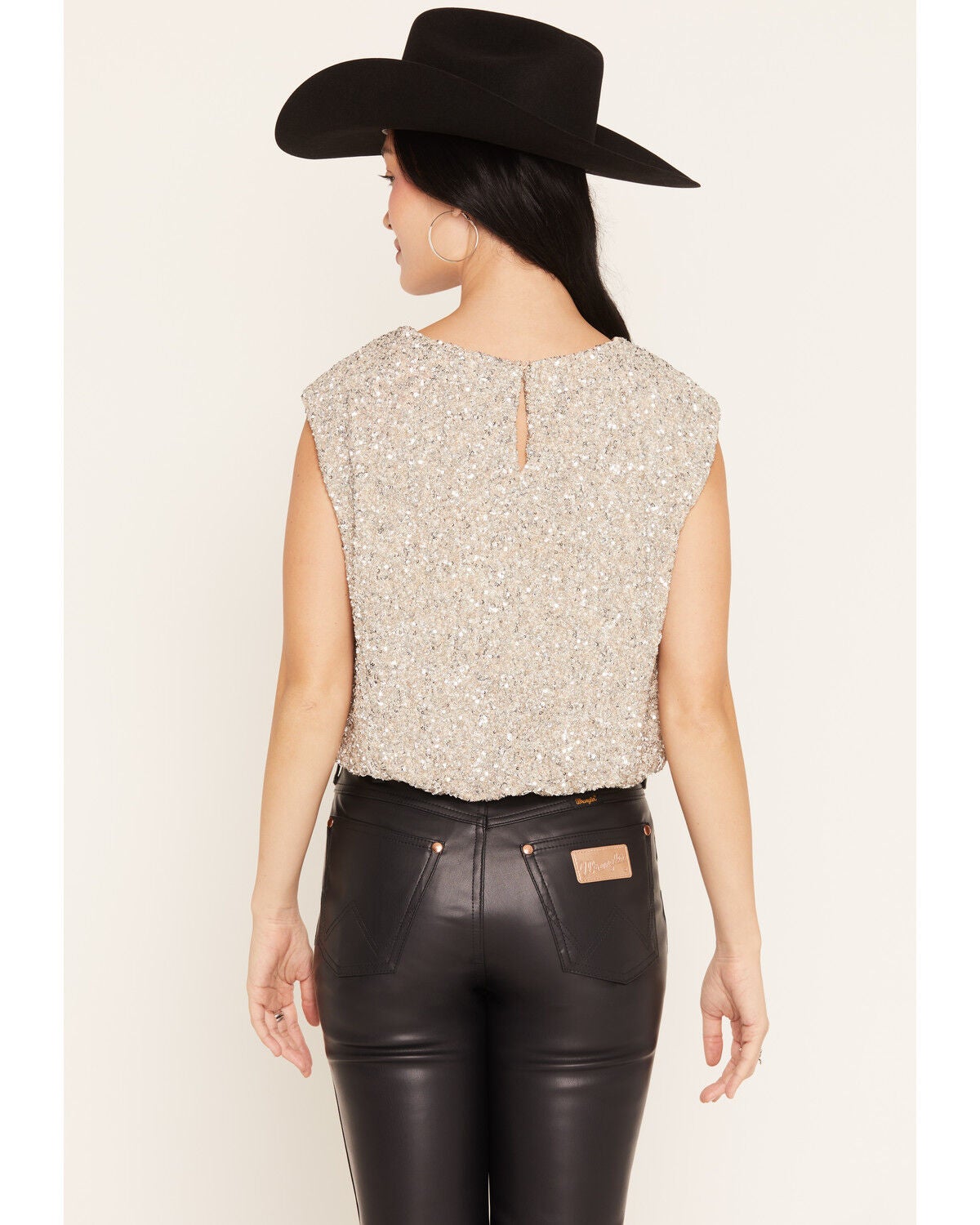 Image #4 - Sadie & Sage Women's Sequins Tank, Silver, hi-res