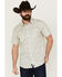 Image #1 - Moonshine Spirit Men's Tenor Southwestern Geo Print Short Sleeve Snap Western Shirt, Cream, hi-res