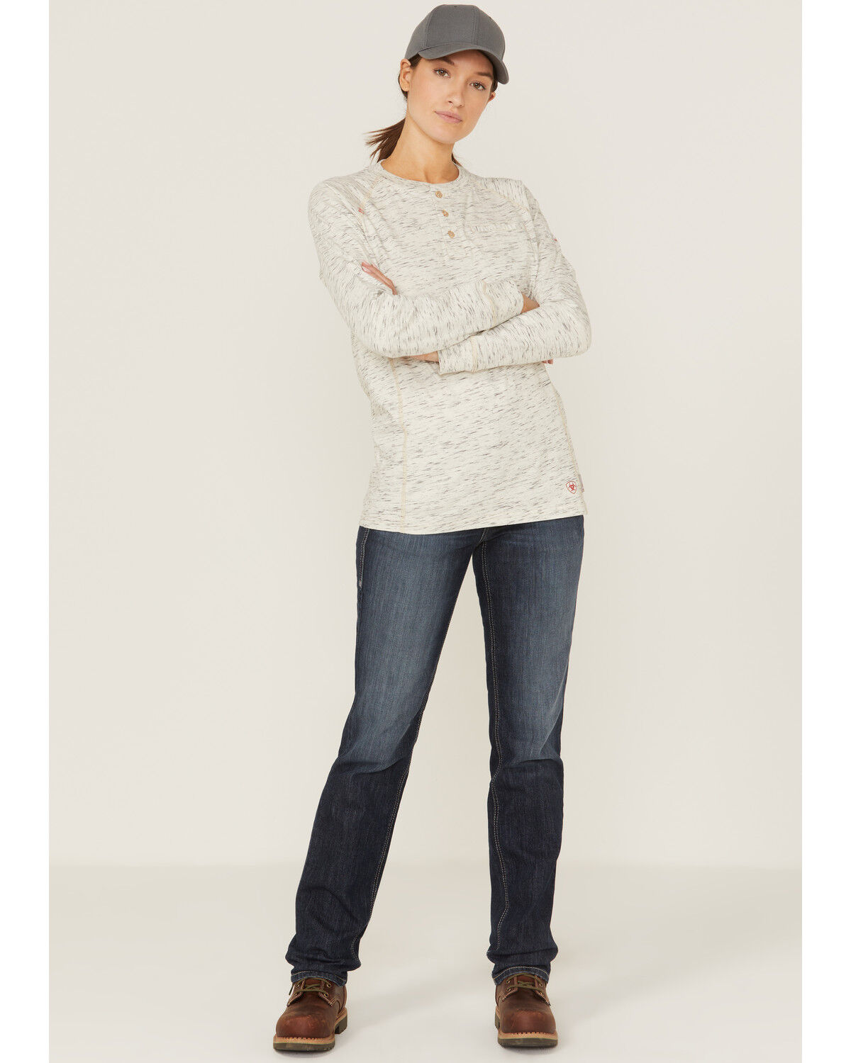 Image #1 - Ariat Women's FR Avelynn Medium Wash DuraLight Stretch Slim Work Jeans, Blue, hi-res