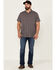 Image #2 - North River Men's Seersucker Short Sleeve Button Down Western Shirt, Grey, hi-res