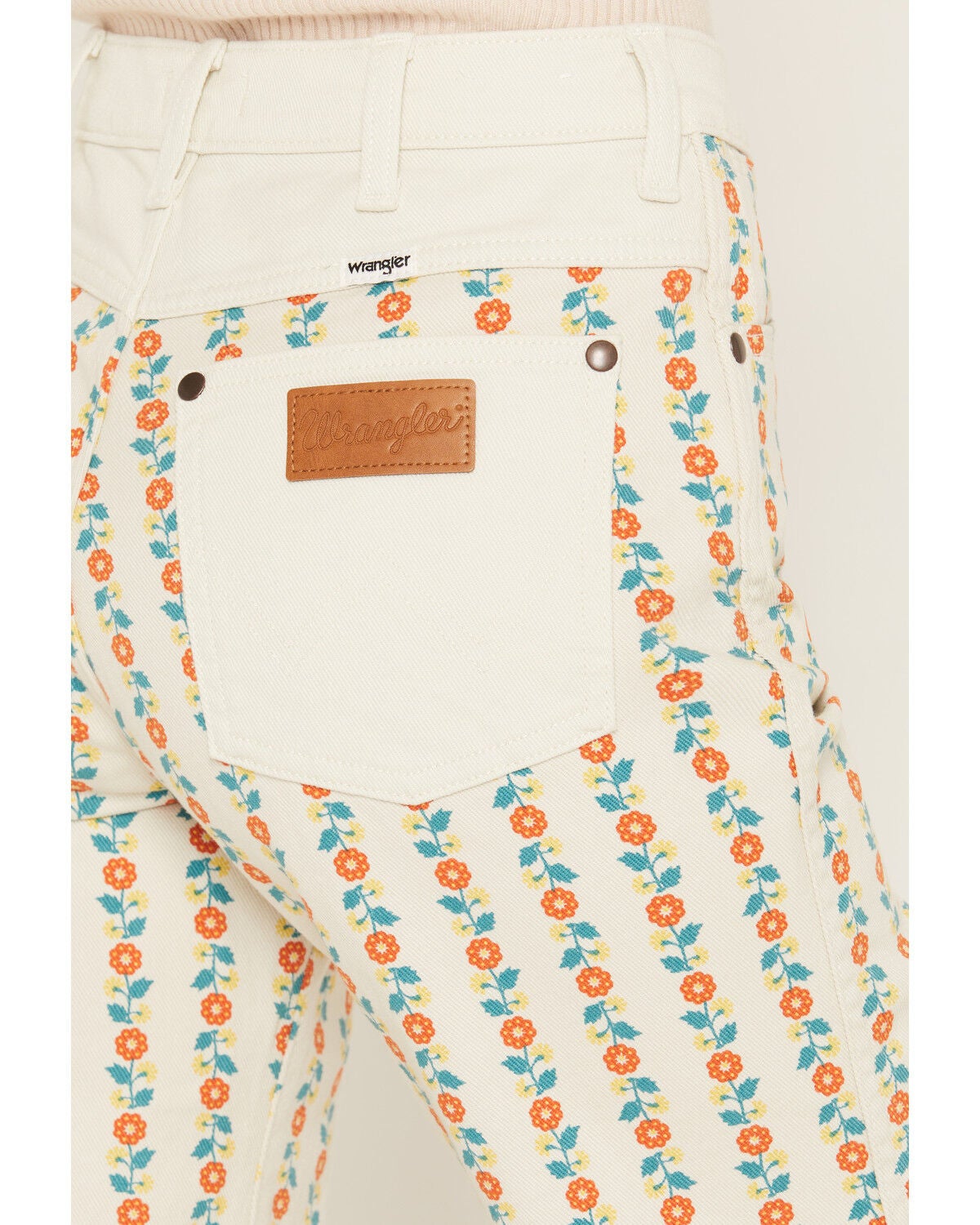Image #4 - Wrangler Women's Folksy Floral Print High Rise 70s Flare Stretch Denim Jeans, Multi, hi-res