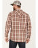 Image #5 - Moonshine Spirit Men's Rusty Gate Plaid Print Snap Western Shirt , Rust Copper, hi-res