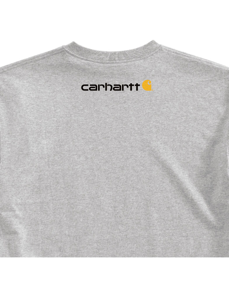 Carhartt Signature Logo Shirt Sleeve Shirt - Big & Tall, Hthr Grey, hi-res