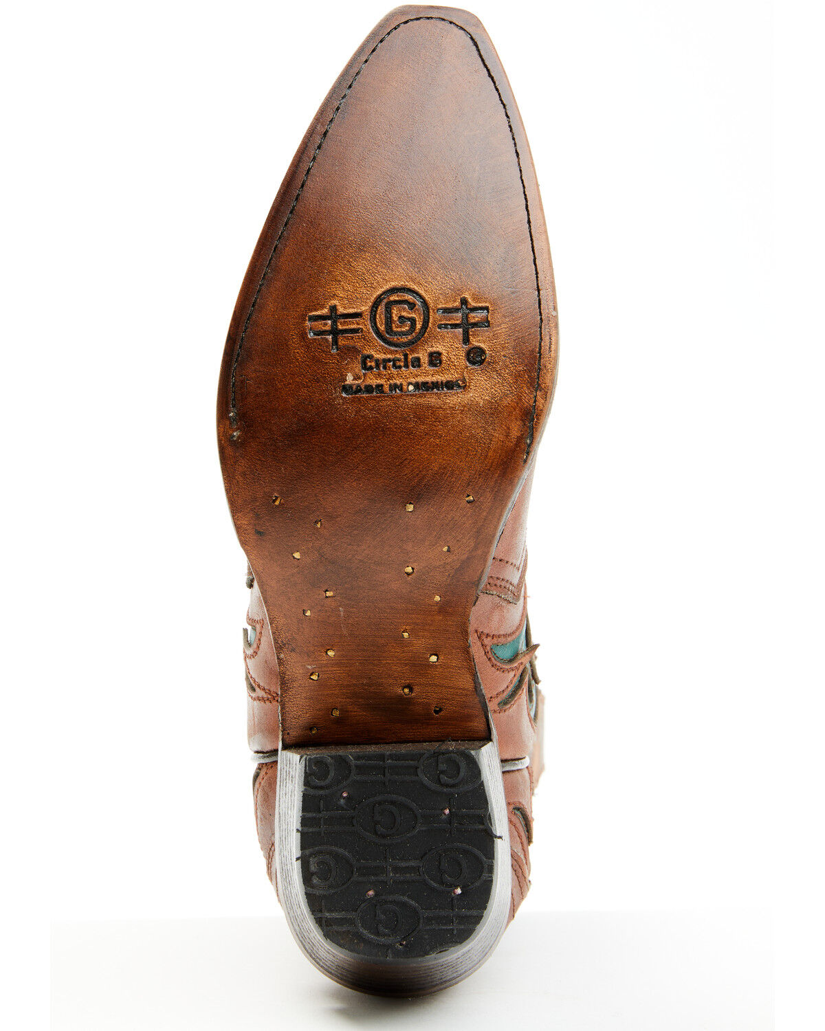 Image #7 - Circle G Women's Inlay Western Booties - Snip Toe, Brown, hi-res