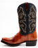 Image #3 - Dan Post Men's Eel Exotic Western Boots - Square Toe , Brown, hi-res