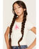 Image #2 - Self Esteem Girls Horse Embroidered Short Sleeve Tee, Off White, hi-res