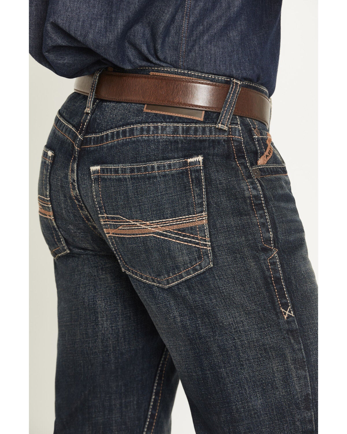 Image #4 - Ariat Men's M5 Bart Keith Dark Wash Mid Rise Straight Rigid Denim Jeans, Dark Wash, hi-res