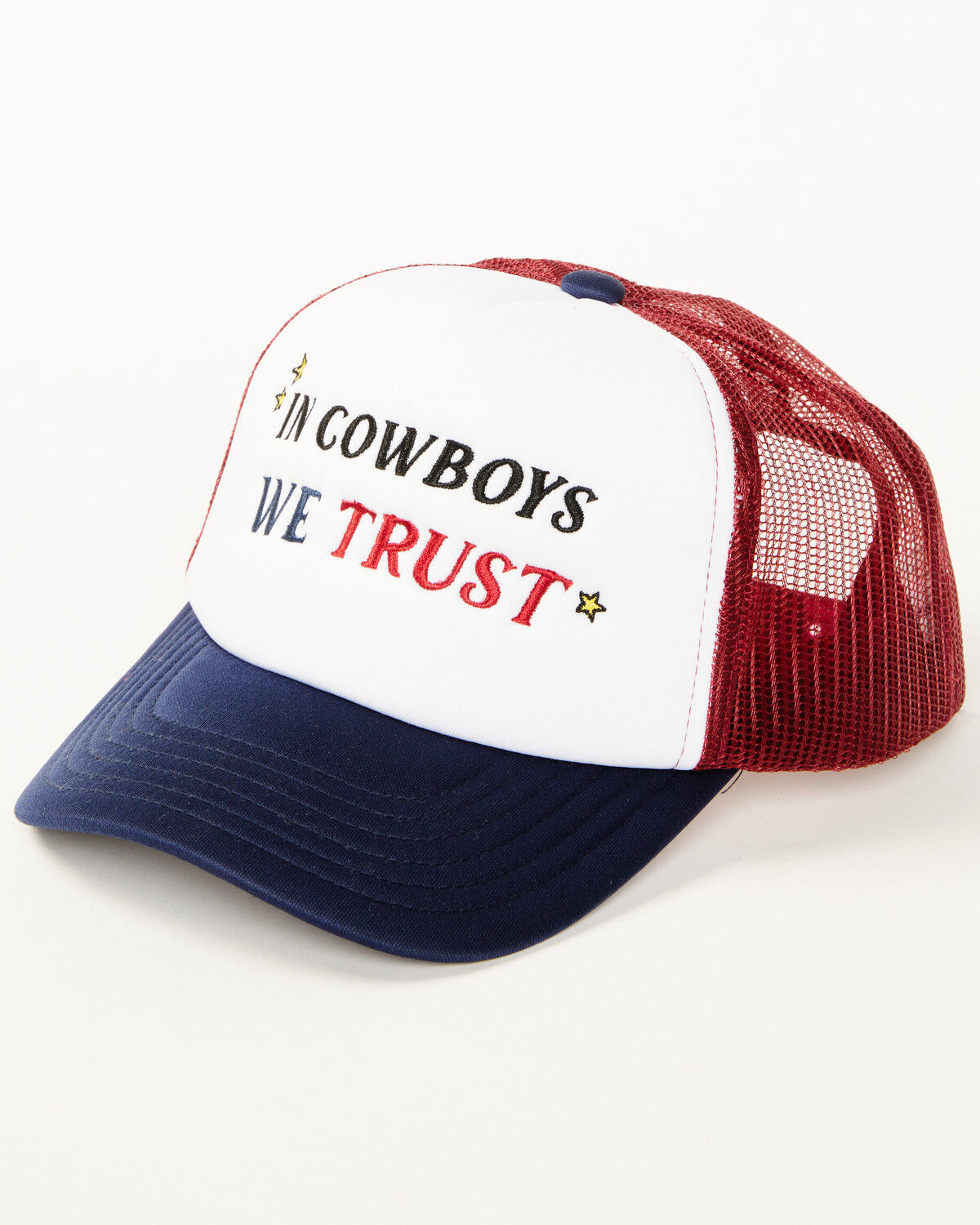 Image #1 - Shyanne Women's In Cowboys We Trust Ball Cap, Red/white/blue, hi-res