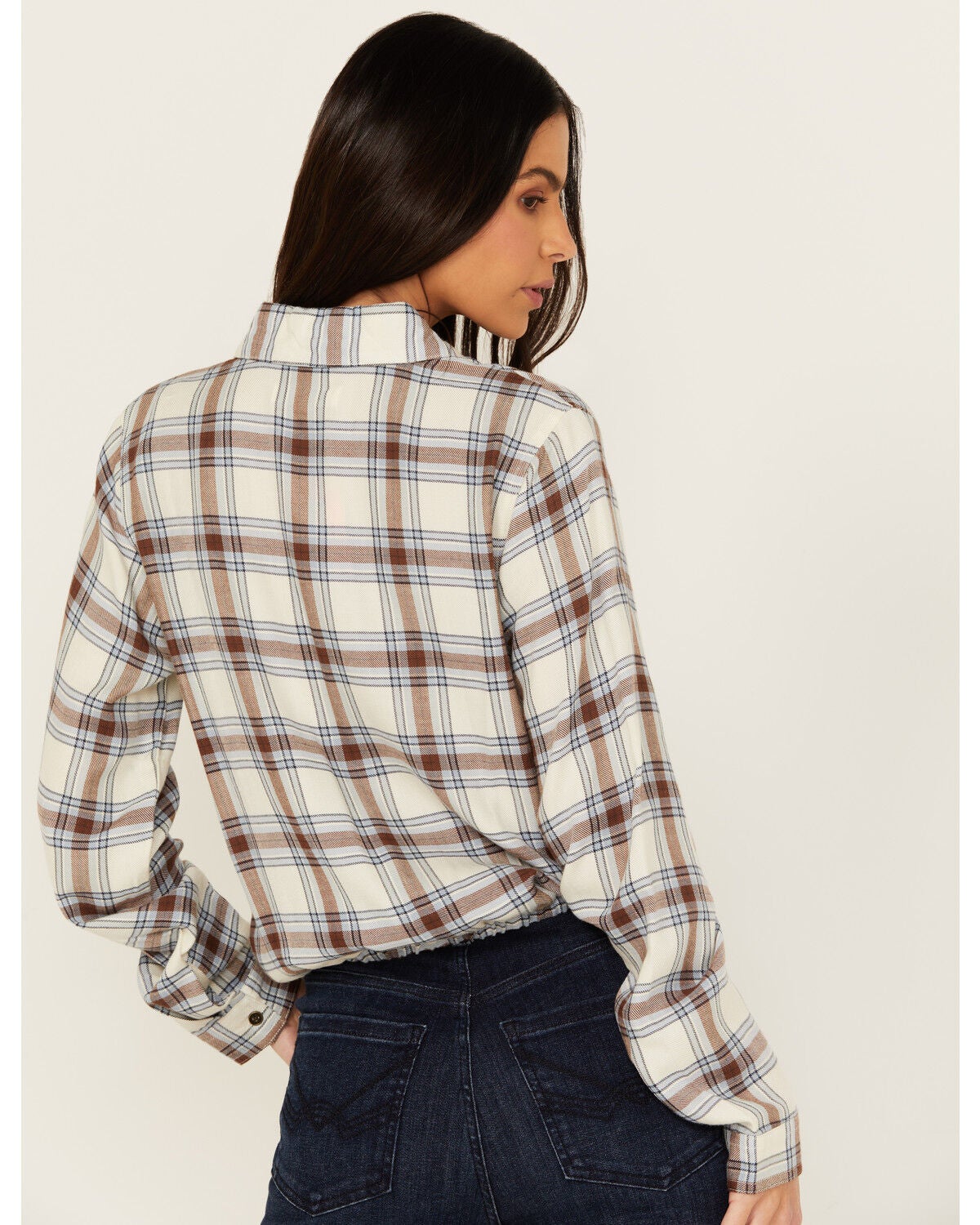 Image #4 - Cleo + Wolf Women's Amy Plaid Print Button-Up Cropped Long Sleeve Flannel Shirt, , hi-res