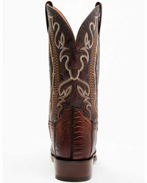 Image #5 - Dan Post Men's Exotic Wrapped Ostrich Leg Western Boots - Snip Toe , Tan, hi-res