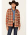 Image #1 - Kimes Ranch Delano Plaid Print Hooded Flannel Jacket , Rust Copper, hi-res
