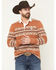 Image #1 - RANK 45® Men's Southwestern Striped Rugby Polo Shirt, Cognac, hi-res