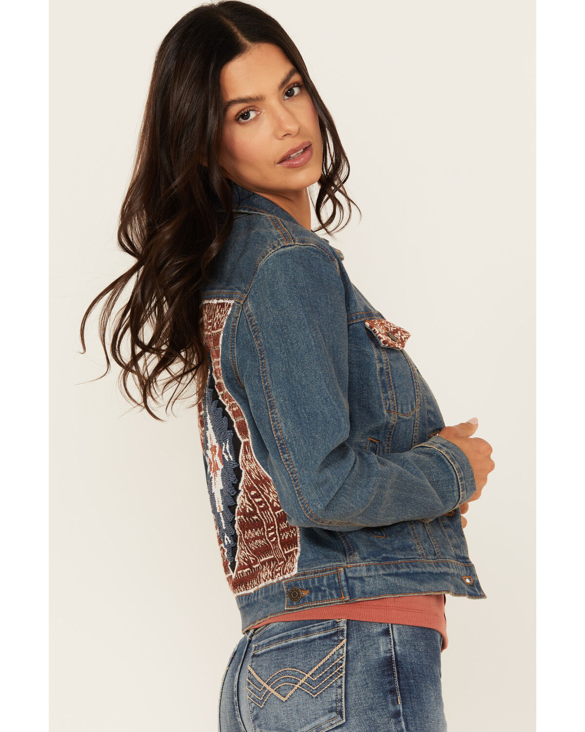 Image #4 - Idyllwind Women's Capri Beaded Back Denim Trucker Jacket, , hi-res