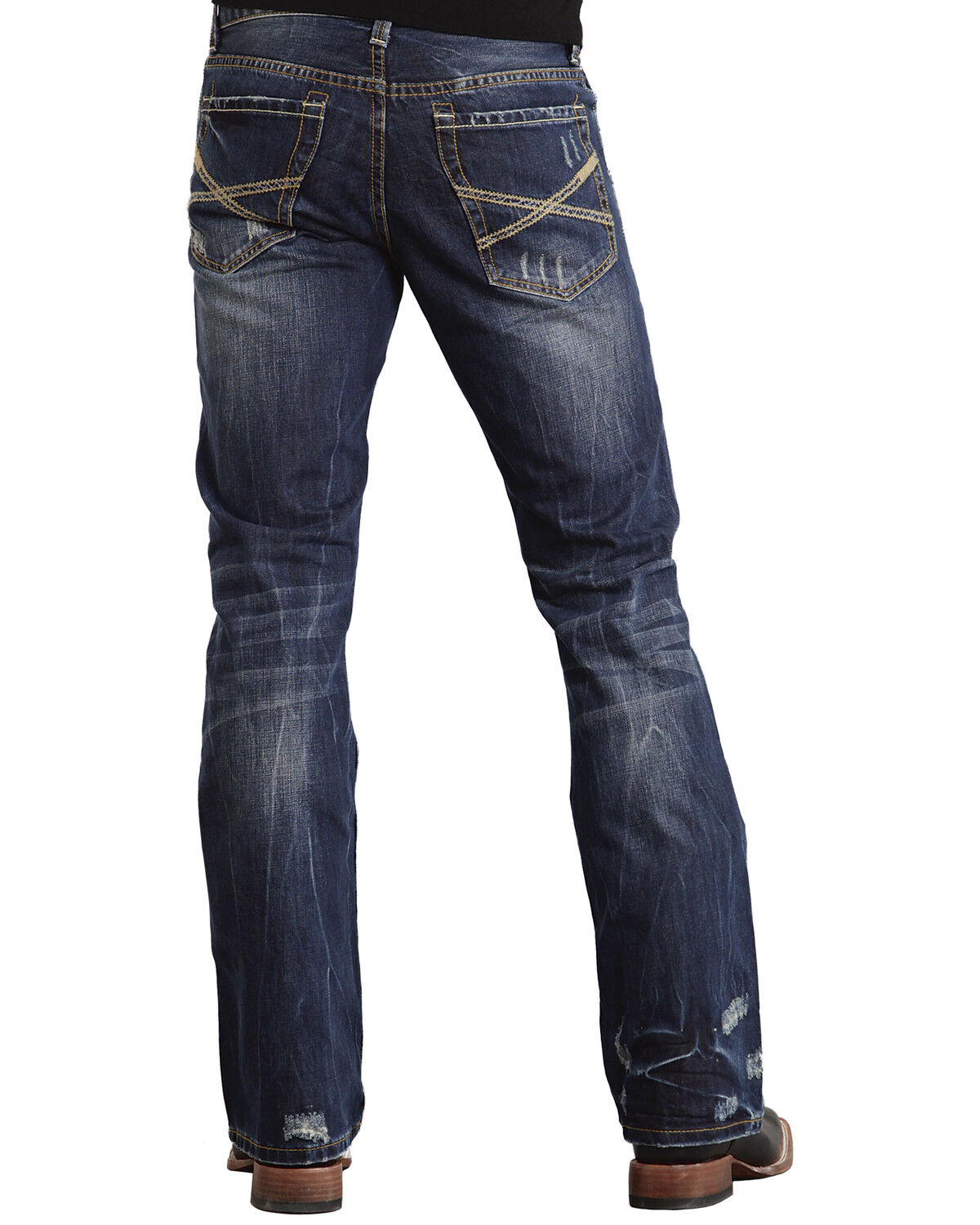 Image #1 - Stetson Rock Fit X Stitched Jeans - Big & Tall, Dark Stone, hi-res