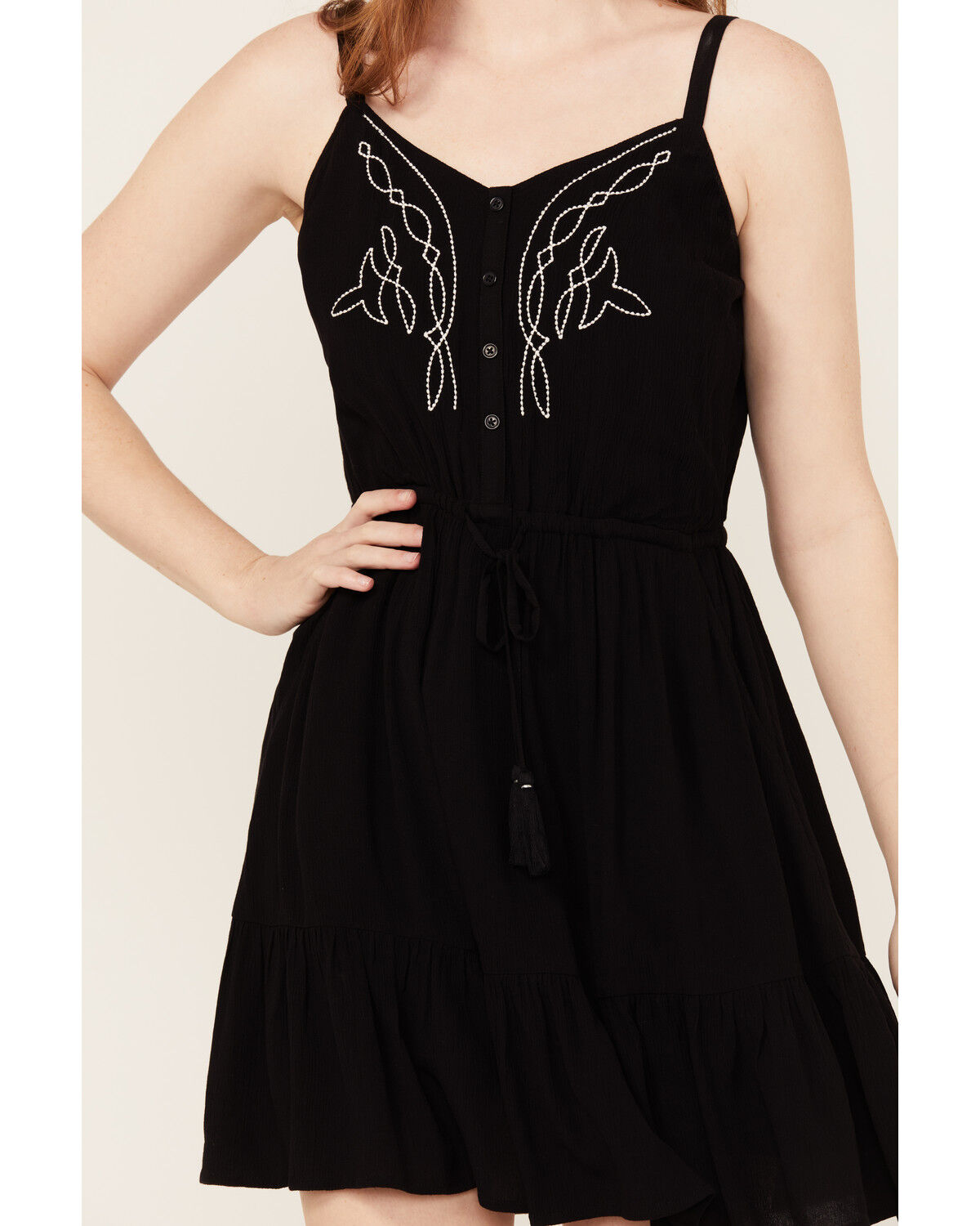 Image #3 - Idyllwind Women's Wilsonia Western Embroidered Sleeveless Button-Down Mini Dress, Black, hi-res