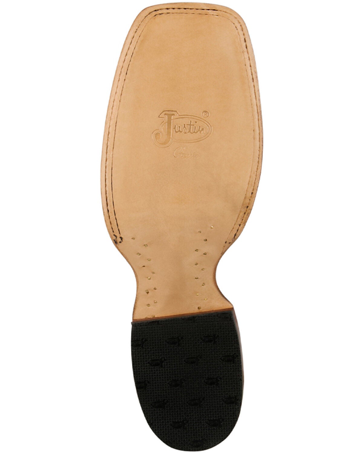 Image #7 - Justin Men's Baron Cowhide Western Boots - Broad Square Toe, Black, hi-res