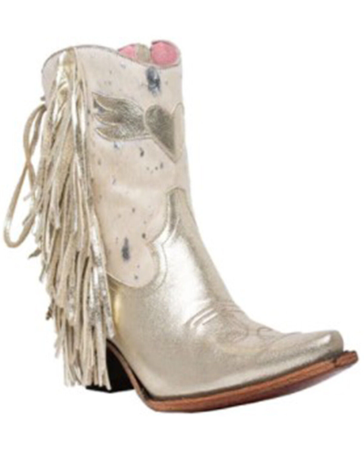 Image #1 - Junk Gypsy Women's Spirit Animal Ombre Fringe Western Fashion Booties - Snip Toe, Gold, hi-res