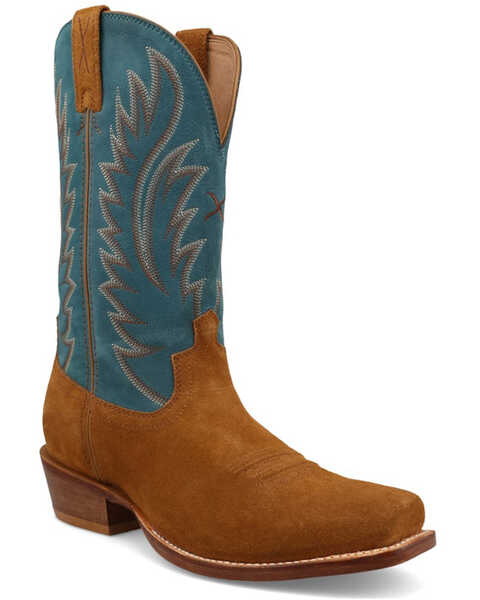 Twisted X Men's 12" Tech X™ Roughout Western Boots - Square Toe , Blue, hi-res
