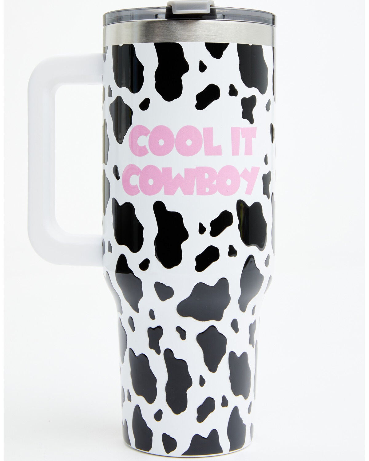 Boot Barn 40oz Cool It Cowboy Tumbler With Handle, Black/white, hi-res