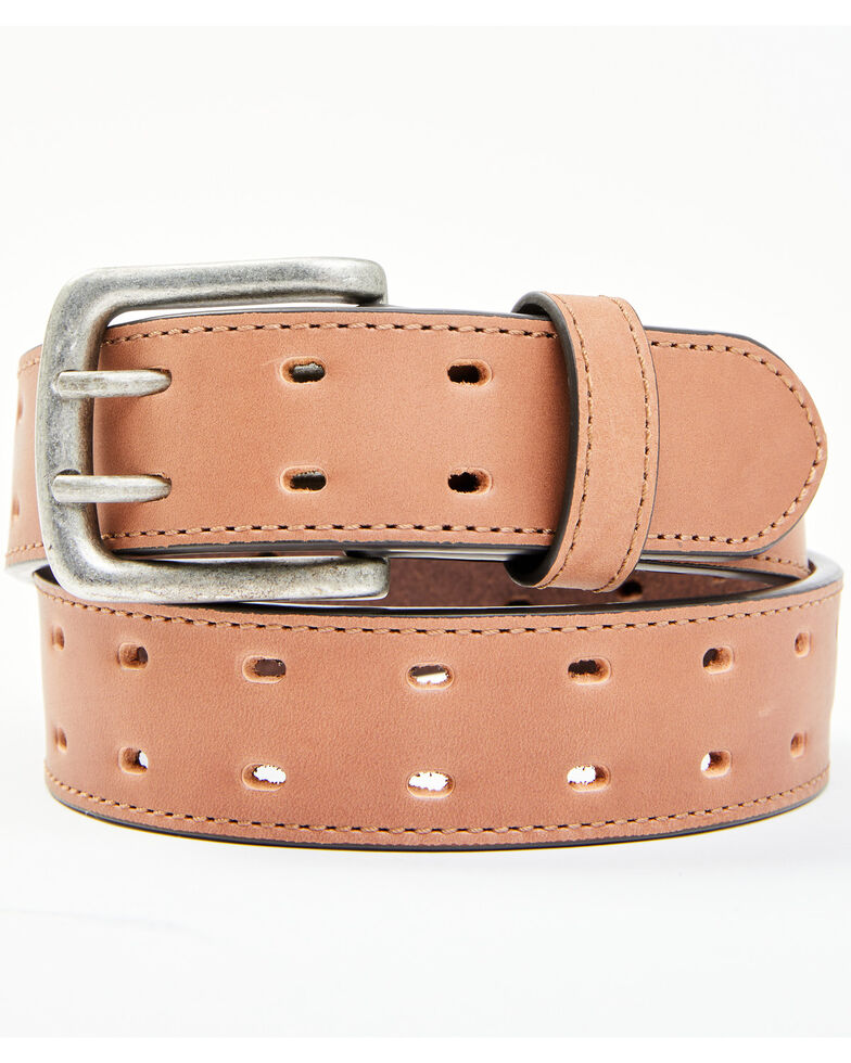 Hawx Men's Perforated Double Prong Work Belt, Tan, hi-res