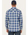 Image #4 - Cody James Men's FR Plaid Print Long Sleeve Pearl Snap Flannel Work Shirt, Navy, hi-res