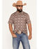 Image #1 - Rock & Roll Denim Men's Southwestern Print Short Sleeve Button-Down Stretch Polo, Brown, hi-res