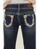 Image #4 - Shyanne Little Girls' Southwestern Floral Border Pocket Stretch Bootcut Denim Jeans, Blue, hi-res