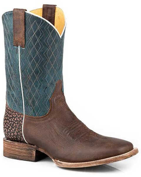 Roper Men's Merritt Western Boots - Broad Square Toe, Brown, hi-res