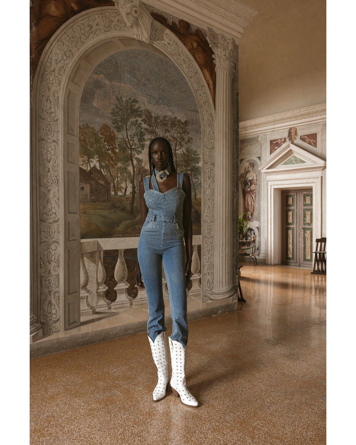 大人気新作 Mumu Your Me Show Women's Jumpsuit Rhinestone Venetian アイドルグッズ