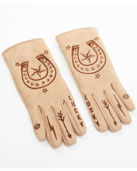 Idyllwind Women's Tan Comet Suede Gloves , Tan, hi-res