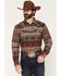 Image #1 - Cody James Men's Skullywag Southwestern Print Long Sleeve Snap Western Shirt, Bark, hi-res
