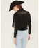 Image #4 - Idyllwind Women's McKinney Faux Suede Long Sleeve Fringe Top, Black, hi-res