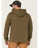 Image #4 - Brothers and Sons Men's Solid Heather Slub Long Sleeve Hooded Sweatshirt , Olive, hi-res