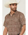 Image #2 - Gibson Trading Co Men's Sundown Drapes Medallion Print Short Sleeve Button-Down Western Shirt - Big, Rust Copper, hi-res