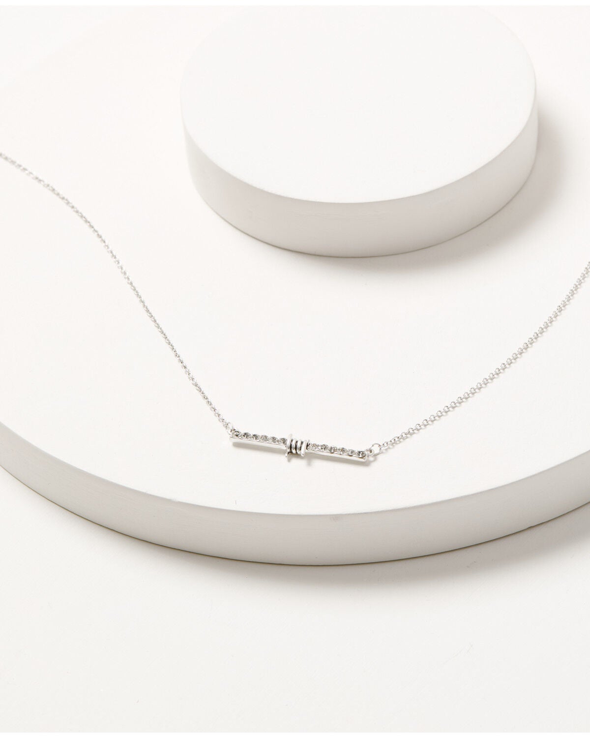 Lainey Wilson Women's Barbed Wire Embellished Necklace, Silver, hi-res