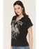 Image #2 - Rock & Roll Denim Women's Let's Ride Short Sleeve Graphic Tee, Black, hi-res