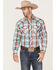 Image #1 - Roper Men's Classic Large Plaid Print Long Sleeve Pearl Snap Western Shirt , White, hi-res
