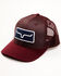 Image #1 - Kimes Ranch Men's Logo Patch Mesh Trucker Cap, Burgundy, hi-res