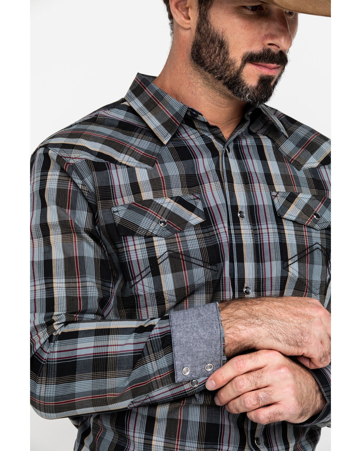 Image #4 - Cody James Men's Chapman Small Plaid Long Sleeve Western Shirt, , hi-res
