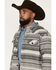 Image #2 - Cody James Men's Cowpoke Southwestern Striped Sherpa Lined Shirt Jacket, Charcoal, hi-res